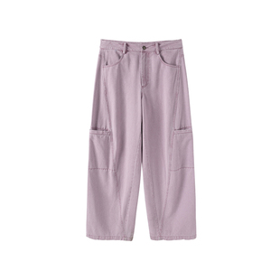 晶咕白标DADATATA水洗工装牛仔裤女秋季大码裤子