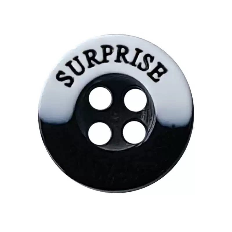 小众设计感树脂纽扣雕刻字母黑色白色扣子衬衫男女装袖扣领扣配件