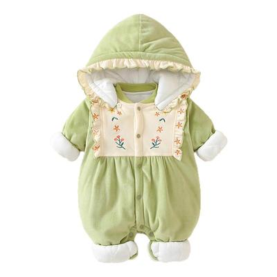 婴儿冬季外出公主可爱连体衣