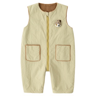 嘟嘟家儿童裤子宝宝冬季婴幼儿红色连体衣男童背带裤女童童装衣服