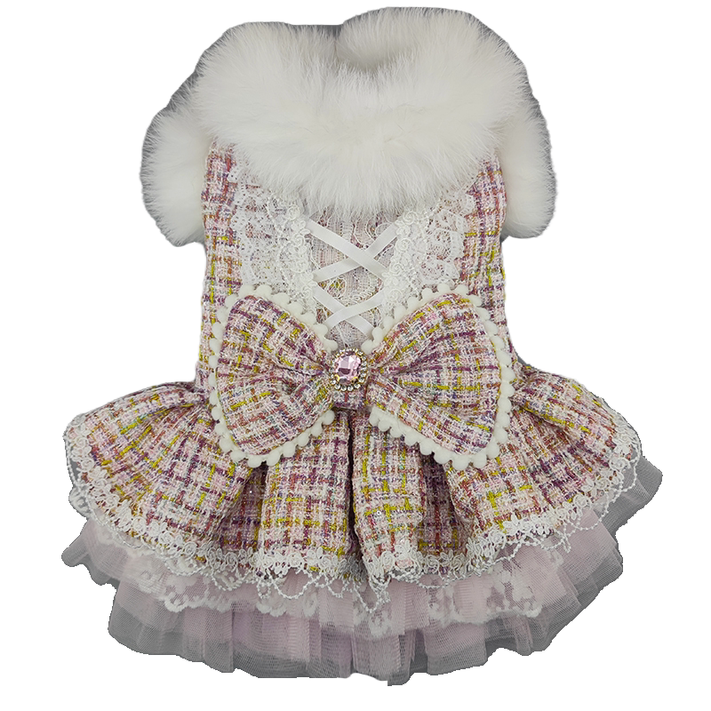 秋冬保暖小香风宠物衣服私宠手作