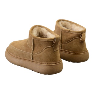 低帮羊毛雪地靴女皮毛一体短筒冬季新款保暖加绒加厚防滑面包棉鞋