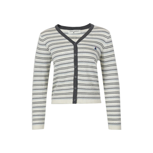 CLOUDSEASON里约艺术条纹毛衣开衫外套女2026新款开衫针织衫女