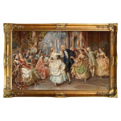 横版大幅欧式宫廷人物人物油画