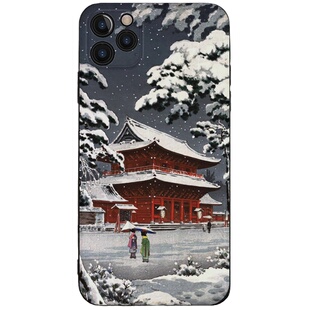 日本浮世绘土屋光逸版画复古好看的手机壳适用于苹果vivo华为小米OPPO荣耀一加三星浮雕工艺立体小众文艺