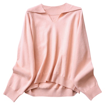 绵羊毛简约纯色宽松显瘦长袖毛衣