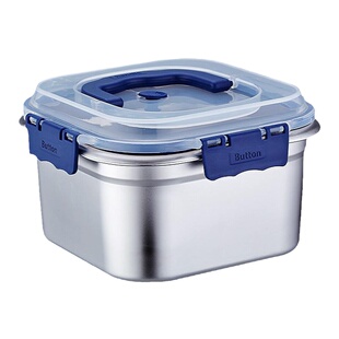 加厚不锈钢保鲜盒家用食品级密封带盖便当盒大容量手提冰箱收纳盒