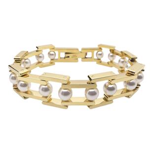 官方ALP JEWELRY真我系列巴洛克风施华洛水晶珍珠真空镀金手链