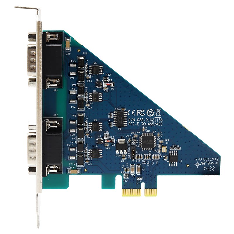 宇泰UT-7922A/UT-7922工业级PCIE转2口rs485/422串口卡串口扩展卡