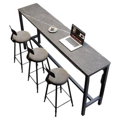 岩板吧台桌家用阳台休闲小吧台高脚桌实木吧台柜轻奢高级感长条桌