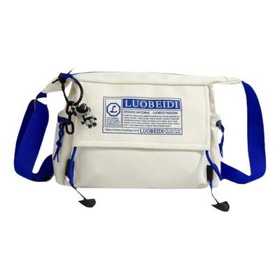 日系帆布斜挎包男士大容量单肩包