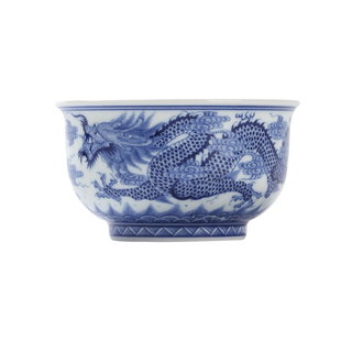 景德镇官方陶瓷茶杯青花龙纹炉式杯家用主人杯办公室泡茶生日礼物