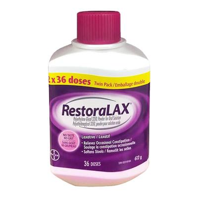 加拿大直邮加拿大拜耳BAYER RestoraLAX肠道冲剂单瓶612g进口