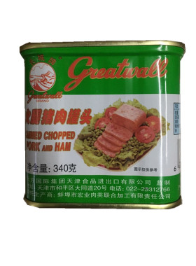 340g长城牌火腿猪肉罐头