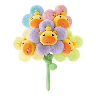 多爱正版水豚噜噜毛绒玩具花朵玩偶情人节永生仿真花束生日公仔女