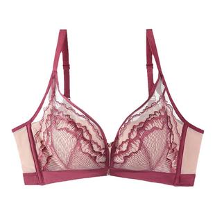 爱戴文胸小胸聚拢红色性感结婚本命年显大无钢圈不空杯防外扩内衣