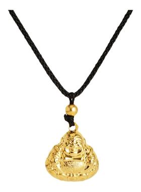 古法传承沙金莲花佛头项链吊坠绳