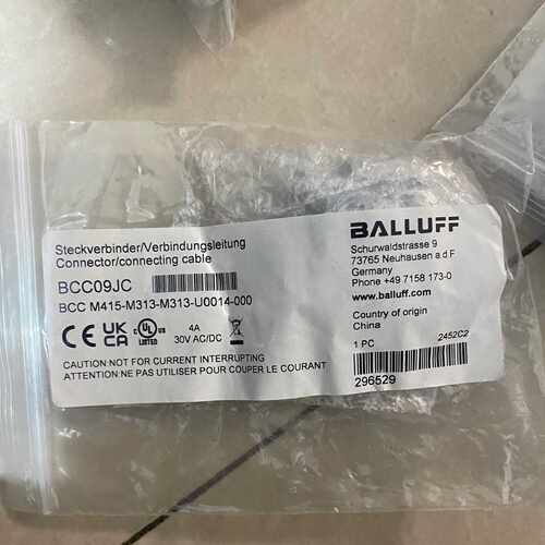 议价巴鲁夫BALLUFF连接器，型号BCC09JC，原装正品，德