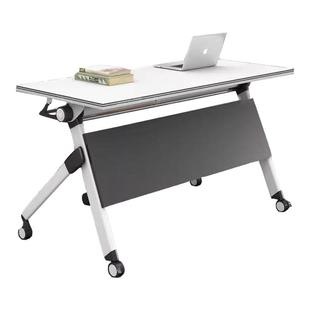 折叠会议桌培训桌椅组合长桌可移动拼接条形双人带轮小会议室桌