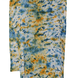 大理扎染布料民族风环创吊顶人造棉彩色蓝染布幔装饰围巾服装面料