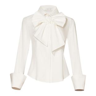 ASA累销万件 可拆卸大蝴蝶结装饰 奢牌原厂高支精梳长绒棉白衬衫