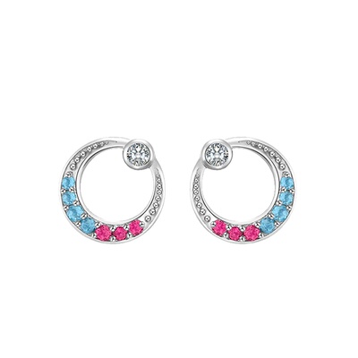 周大福耳饰蓝宝石18K金耳环