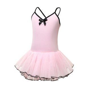 儿童芭蕾舞裙粉色吊带舞蹈服中国舞女童练功服跳舞演出专用蓬蓬裙