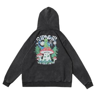 美国潮牌RIPNDIP贱猫秋冬卫衣 恶搞中指外星人ET男女同款加绒外套