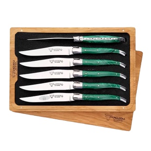 法国拉吉奥乐刀叉Laguiole en Aubrac手工牛排西餐餐刀餐叉孔雀石