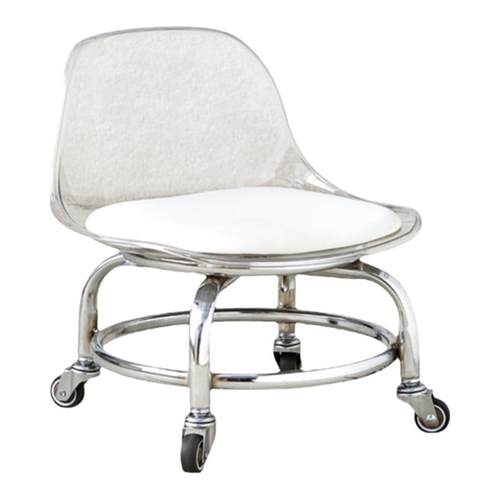 亚克力小凳子滑轮矮凳家用静音万向轮小椅子儿童学步可移动靠背椅