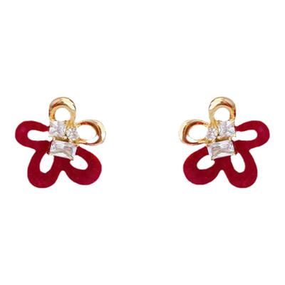 红色花朵蚊香盘耳夹无耳洞女新款爆款高级感小众独特精致新年耳饰