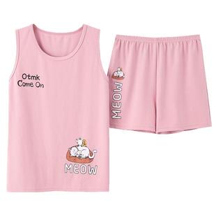 天天特价夏装纯棉背心女装睡衣套装夏季无袖韩版短裤宽松家居服女