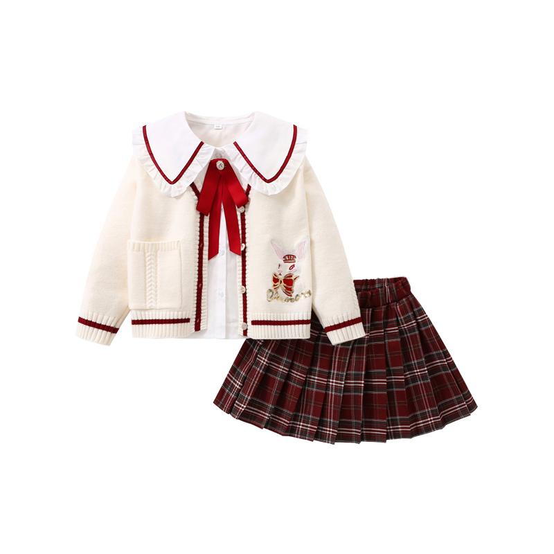 sesameclub女童学院风套装裙子