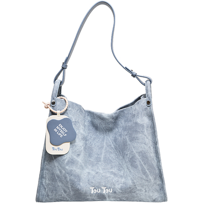 生日礼物TOUTOU2026新仿牛仔托特包大容量通勤腋下包女单肩大包包