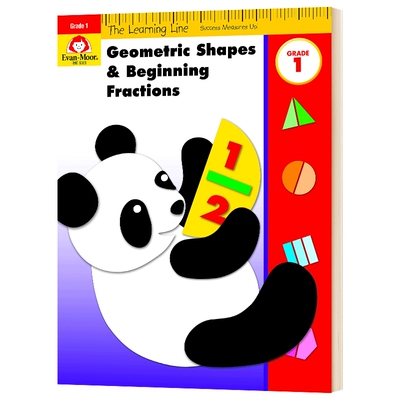 The Learning Line Geometric Shapes and Beginning Fractions 学习起跑线 Evan Moor几何图形与分数入门 一年级 英文原版 英文版