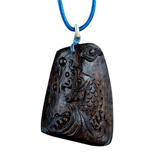 孤品天然文莱黑油老料沉香雕刻鲤鱼跃龙门项链吊坠沉水级真品挂件