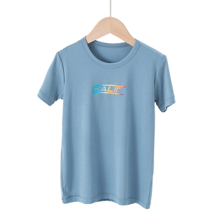 南极人儿童短袖T恤莫代尔男孩夏季薄款中大女孩宝宝冰丝睡衣透气