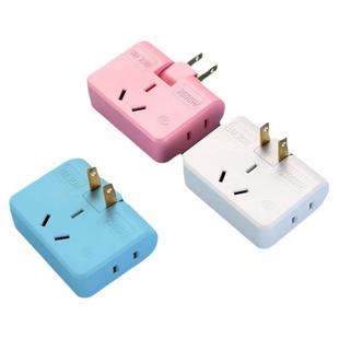 180度超薄转向插座转换器USB一转三2孔二脚插头多用功能电源插头