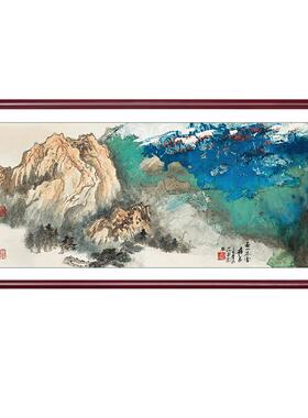 张大千春山暮雪山水画国画装饰画