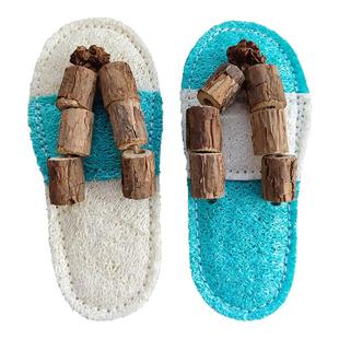 天然丝瓜络拖鞋玩具猫咪磨牙洁齿木天蓼虫瘿果互动玩具