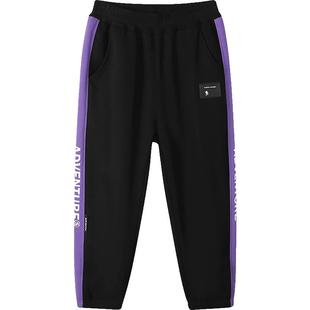 奕时代胖男童运动套装冬大童连帽卫衣裤子两件套男孩加绒大码童装