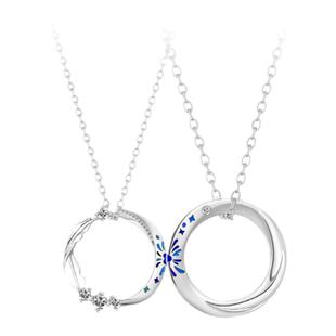 VIVIWELL【心动焰火】磁吸夜光莫比乌斯情侣项链烟火纯银锁骨链