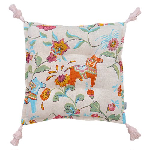 目野「乐跃花驰」法式轻奢椅子坐垫非遗设计蒲团加厚椅垫四季靠垫