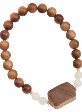 印度老山檀香单圈手串黑肉虎皮