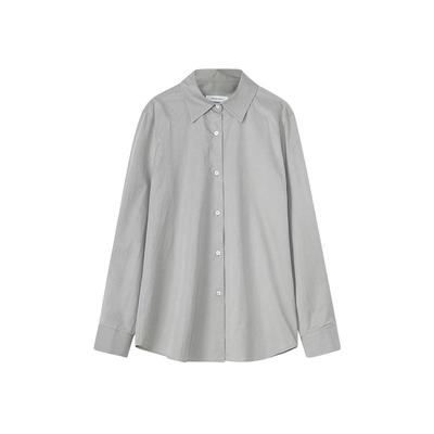 CONCISE-WHITE女士宽松长袖衬衣