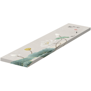 长凳坐垫新中式椅垫长条凳防滑海绵垫荷花棉麻布艺换鞋凳软垫定制