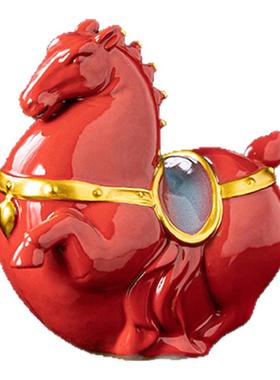 瓷山造物陶瓷12十二生肖马摆件