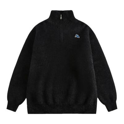 港仔文艺男日系半拉链高领毛衣男