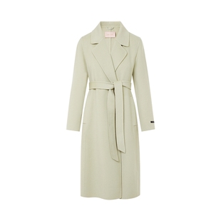 朗姿莱茵福莱尔100%绵羊毛大衣女富家千金法式气质长款毛呢外套冬