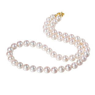 海蒂珠宝 明珠 7.5-8mm海水Akoya珍珠项链 18K金【天女】正品